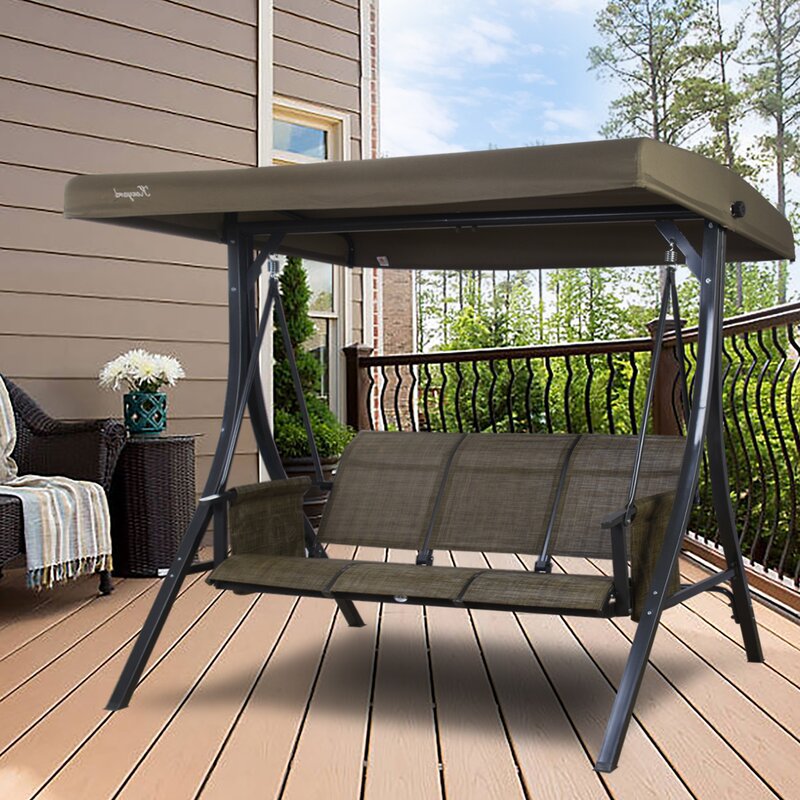 Otterburn patio porch swing with stand winston porter clearance cushion