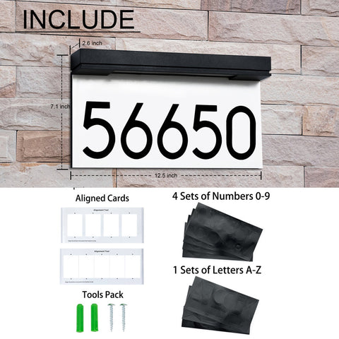 1-Line Solar Wall Address Plaque Frame