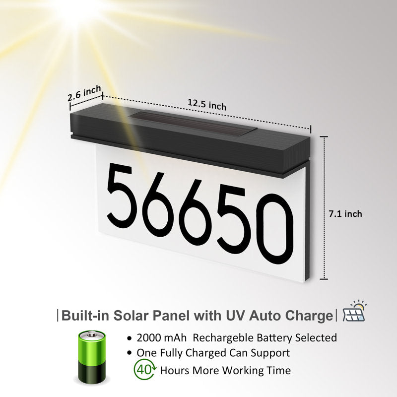 1-Line Solar Wall Address Plaque Frame