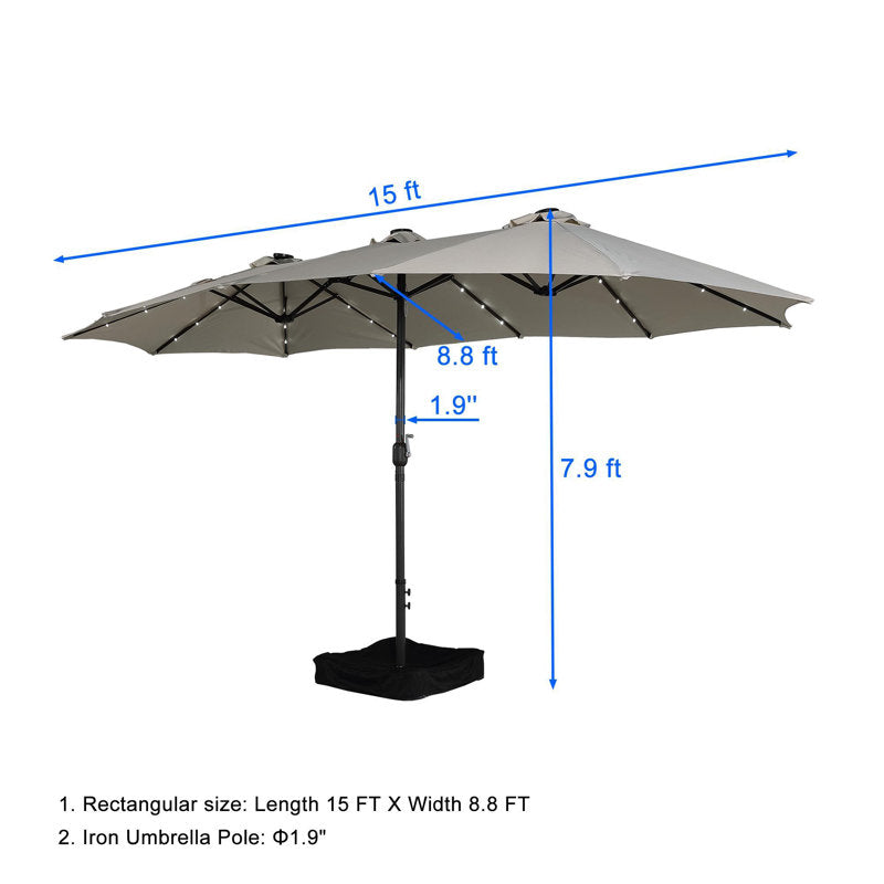 181.1'' Lighted Market Umbrella