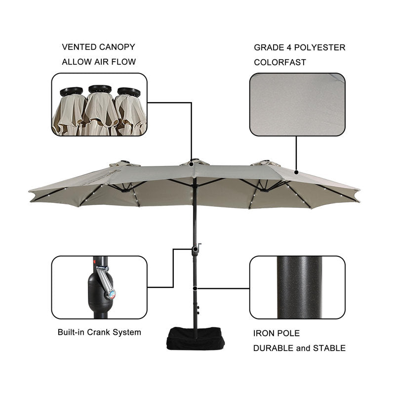 181.1'' Lighted Market Umbrella