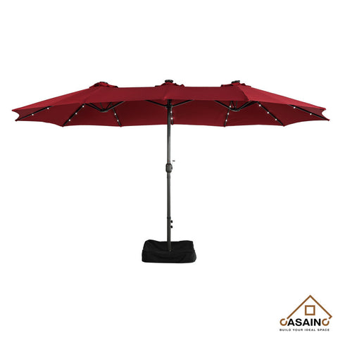 181.1'' x 106.3'' Lighted Rectangular Market Umbrella