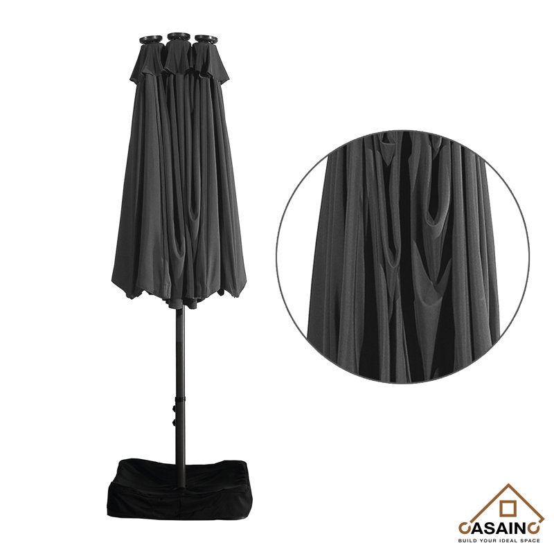 181.1'' x 106.3'' Lighted Rectangular Market Umbrella