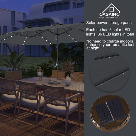 181.1'' x 106.3'' Lighted Rectangular Market Umbrella
