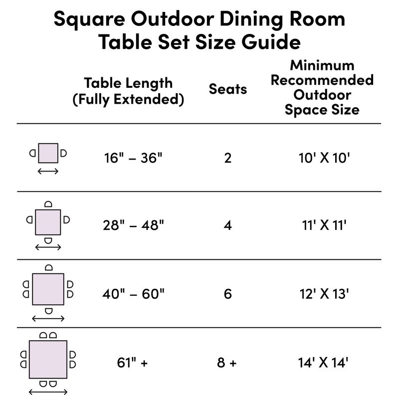 8 - Person Square Outdoor Dining Set