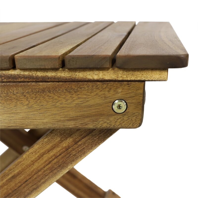 Natural Acacia Fliptop Outdoor Side Table