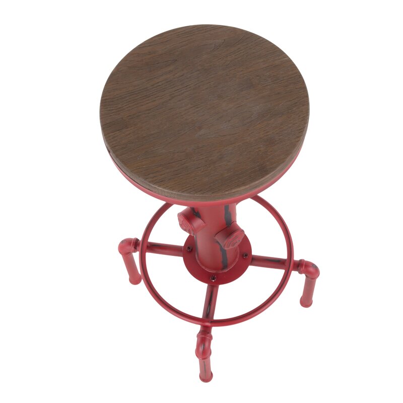 Adamson Swivel Solid Wood Adjustable Height Stool