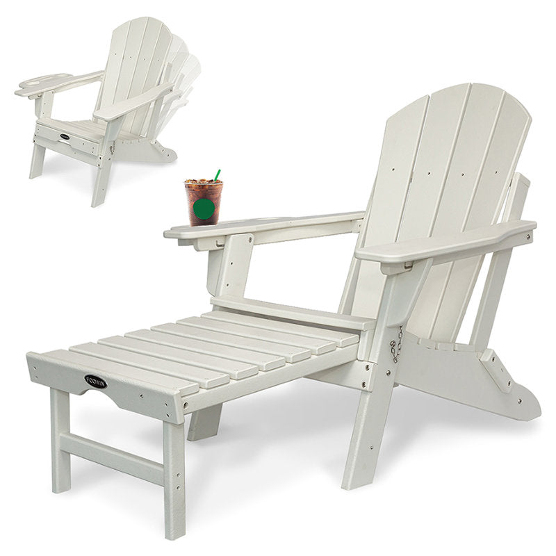 Adjustable Backrest Adirondack Chair Plastic Adirondack Chair with Ottoman