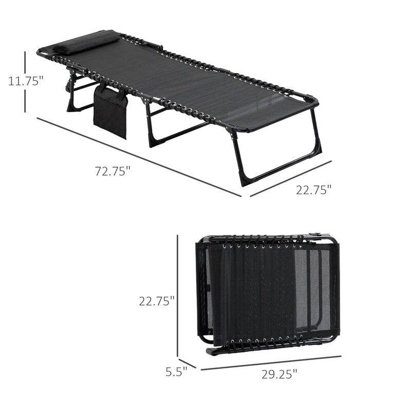 Aidean Outdoor Metal Chaise Lounge