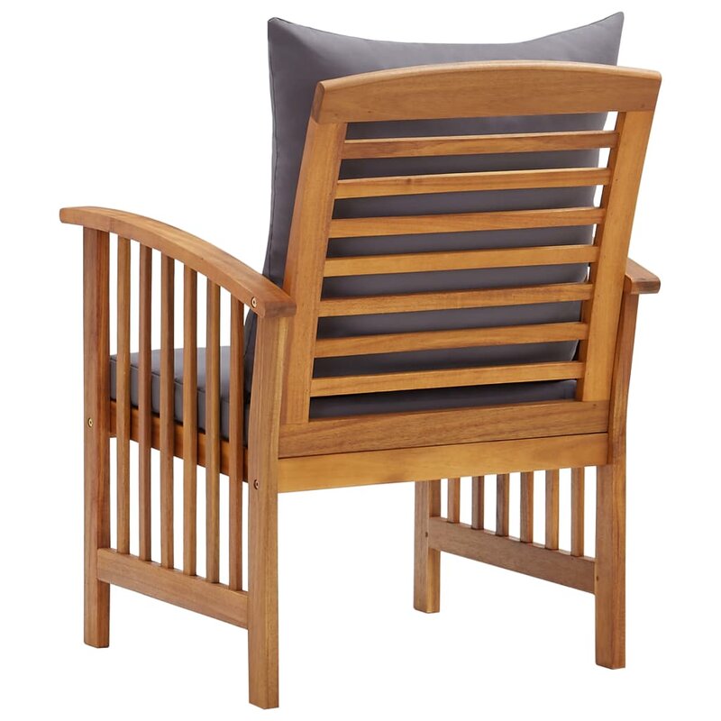 Akib Patio Chairs Patio Dining Chair with Armrest Solid Wood Acacia (Set of 2)