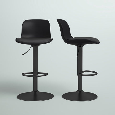 Black Alabama Swivel Adjustable Height Stool (Set of 2)