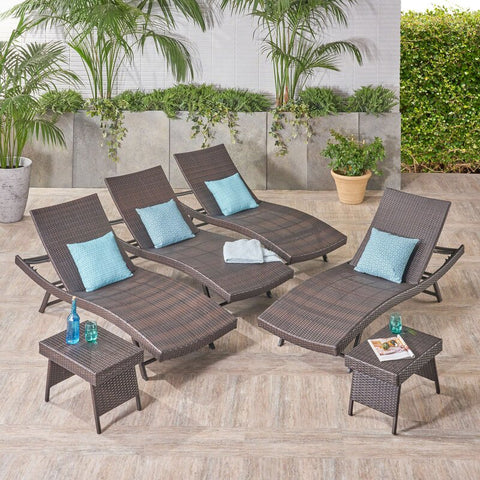 Aldiana Outdoor Chaise Lounge Set with Table