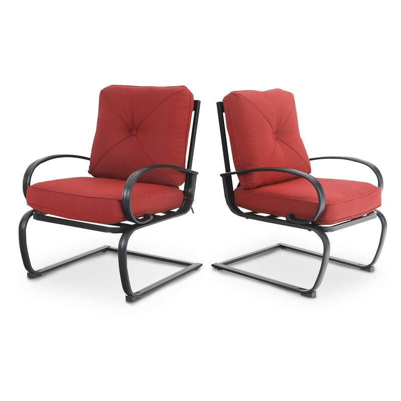 Alyah Metal Outdoor Lounge Chair (Set of 2)