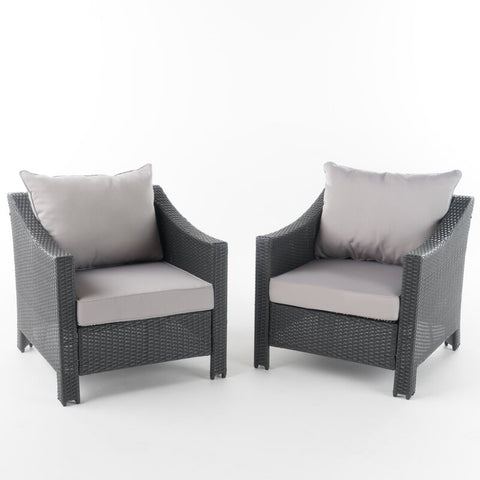 Amarveer All Weather Wicker Lounge Chair (Set of 2)