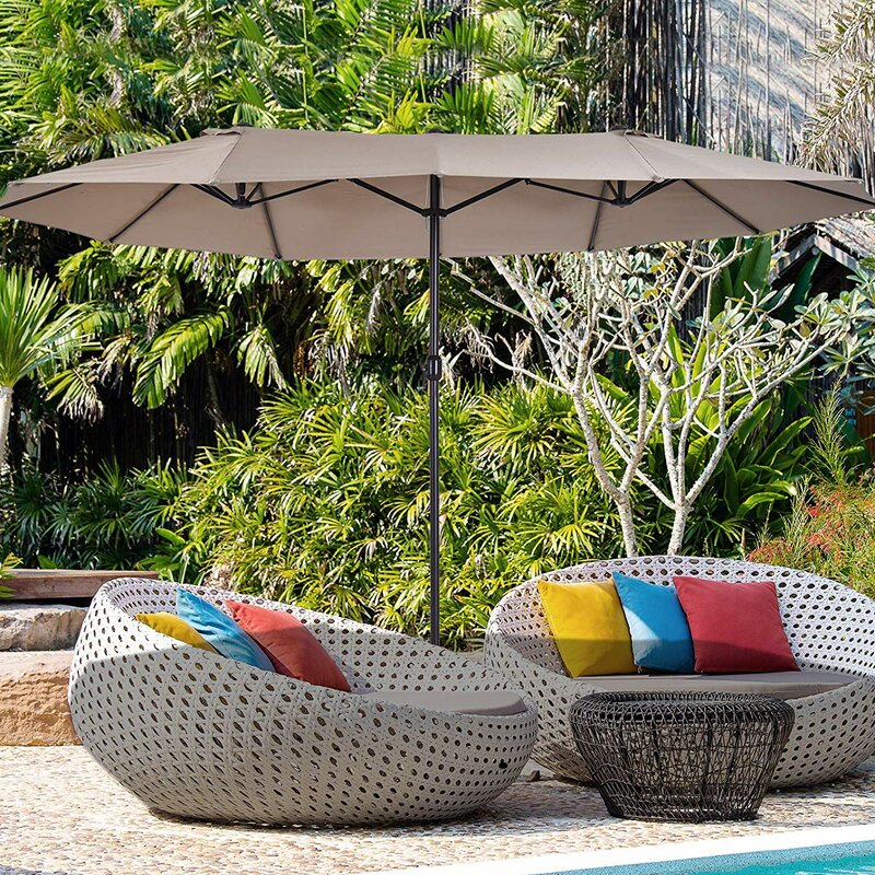 Aniyah 180'' x 106.2'' Rectangular Market Umbrella