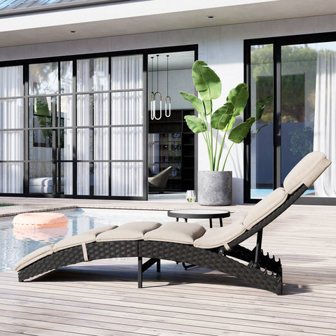 Ansgard Outdoor Wicker Chaise Lounge