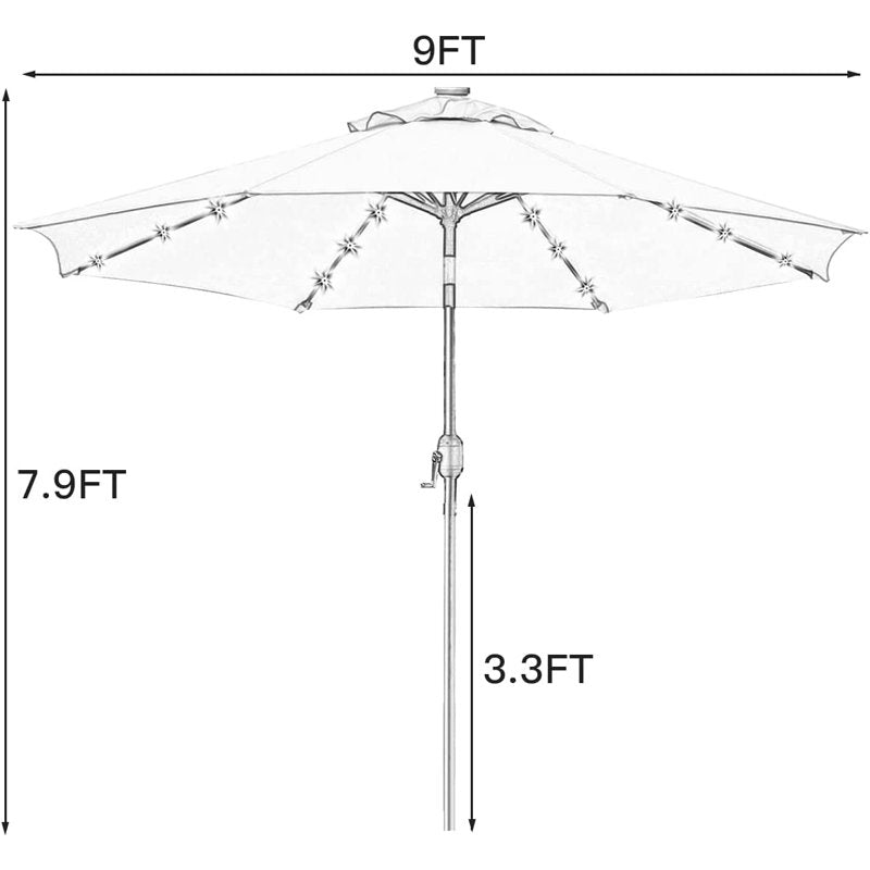Arlmont & Co. Kasir 108'' Lighted Market Umbrella