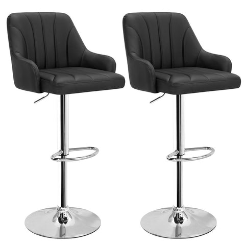Aryelle Swivel Adjustable Kitchen Island Counter Height Bar Stools with PU Leather (Set of 2)