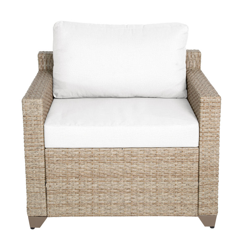 Ashleyne Outdoor Club Chair in Natural/Beige Aged Wicker