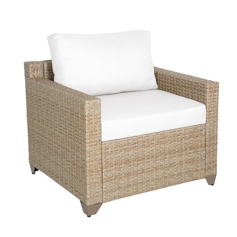 Ashleyne Outdoor Club Chair in Natural/Beige Aged Wicker