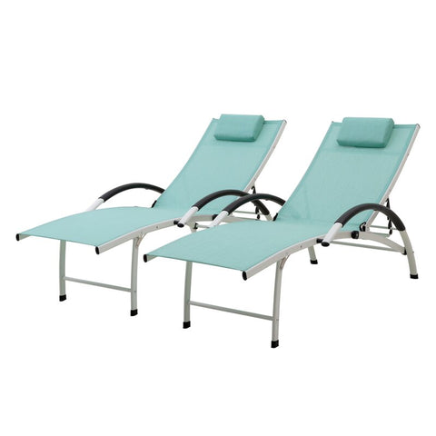 Aswell Outdoor Metal Chaise Lounge (Set of 2)