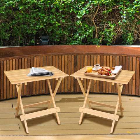 Aubreonna Pine Fliptop Outdoor Side Table (Set of 2)