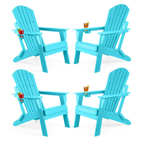 Azur Foldable Outdoor Adirondack Chair (Set of 4)