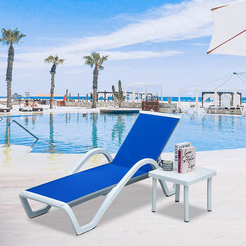 Carol Outdoor Chaise Lounge with Table