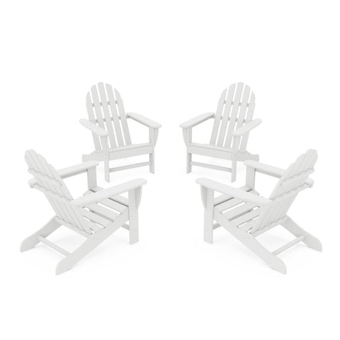 White Classic Adirondack Rocking Outdoor Adirondack Chair (Part number: PWS780-1-WH) (Set of 4)