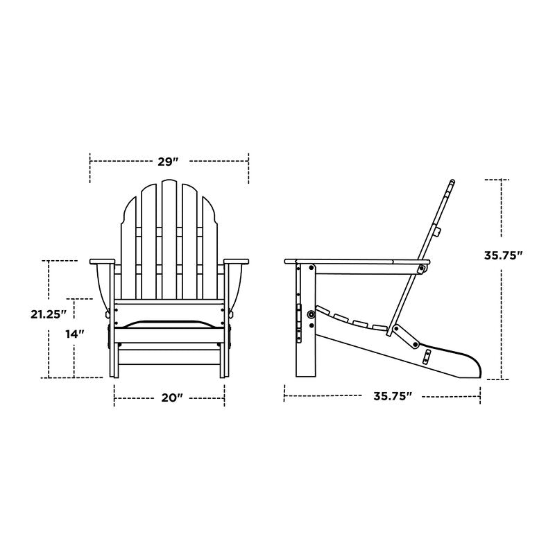 Slate Gray Classic Folding Adirondack Chair (Part number: AD5030GY)