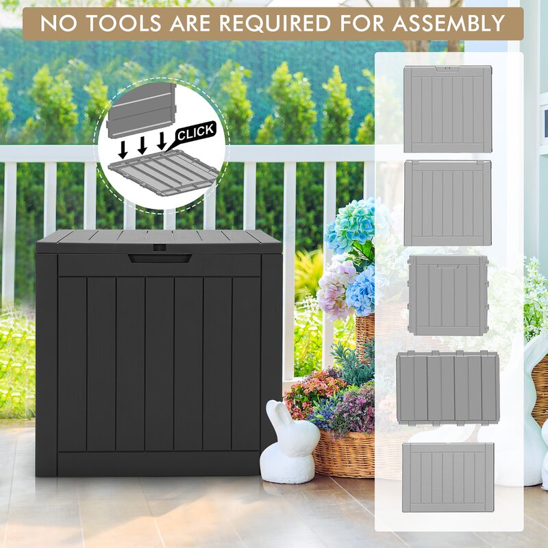 Costway 30 Gallons Gallon Water Resistant Plastic Deck Box