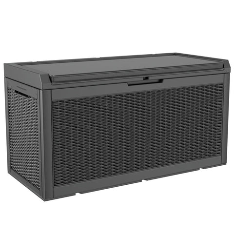 Devoko 100 Gallons Waterproof Resin Lockable Deck Box With Seat Cushion