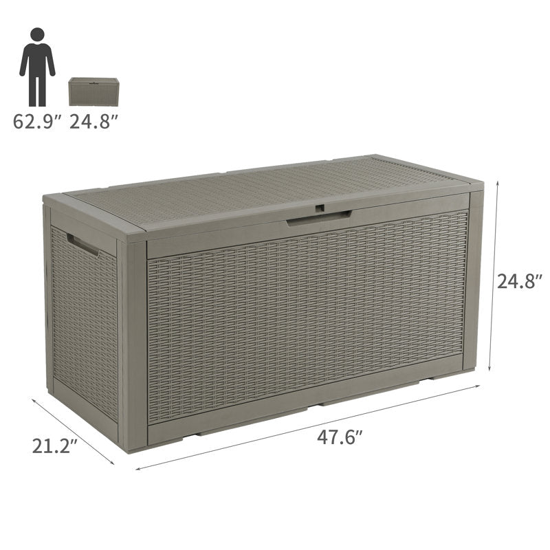 Edrosie Inc 100 Gallons Gallon Water Resistant Resin Lockable Deck Box