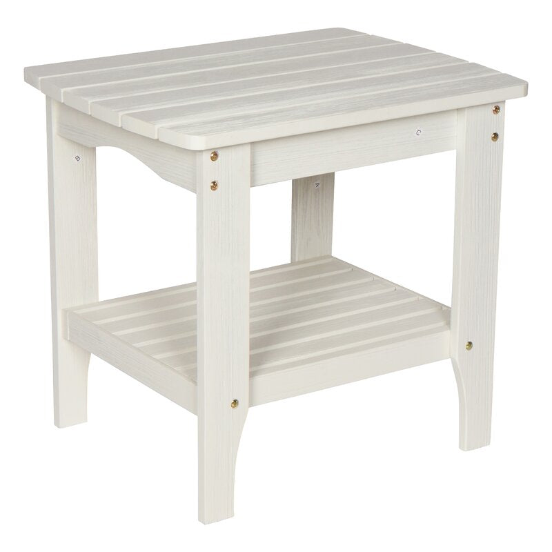 Eggshell White Endymion Cedar Outdoor Side Table
