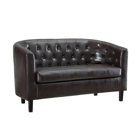 Engelhardt Vegan Button Tufted Loveseat, 2 Seater Sofa, Small Loveseat for Bedrooms and Living Room