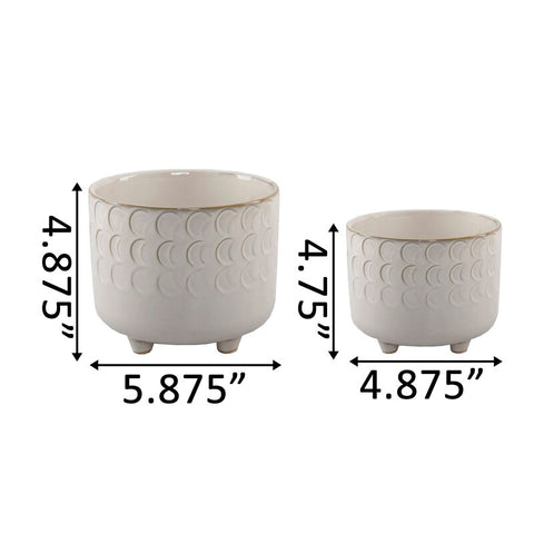 Ivory Escarlett Ceramic Pot Planter