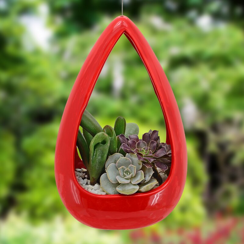 Black Farmington Ceramic Hanging Planter