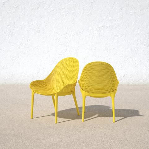 Farrah Outdoor Armless Lounge Chair (Set of 2)
