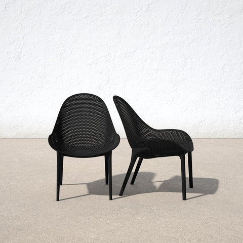 Farrah Outdoor Armless Lounge Chair (Set of 2)