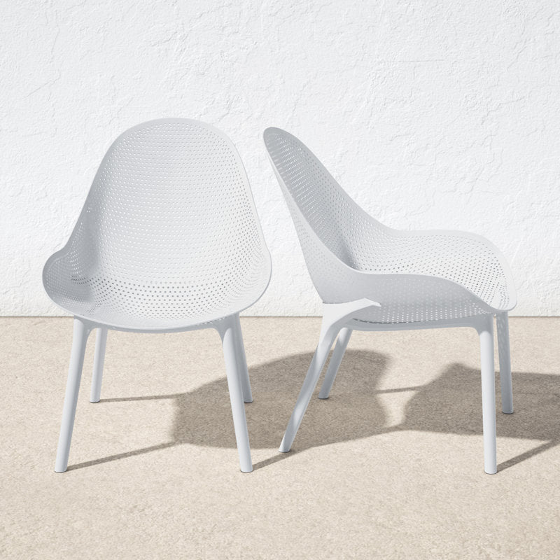 Farrah Outdoor Armless Lounge Chair (Set of 2)