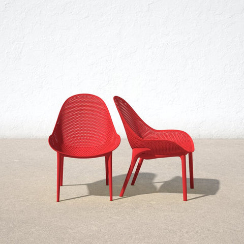 Farrah Outdoor Armless Lounge Chair (Set of 2)