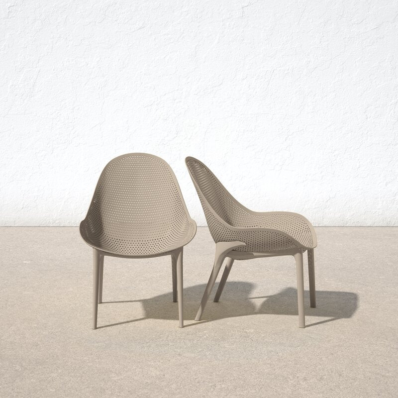 Farrah Outdoor Armless Lounge Chair (Set of 2)