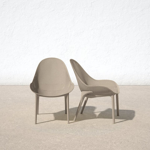 Farrah Outdoor Armless Lounge Chair (Set of 2)
