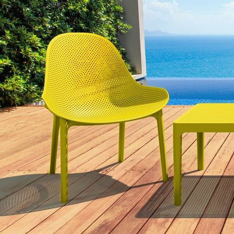 Farrah Outdoor Armless Lounge Chair (Set of 2)