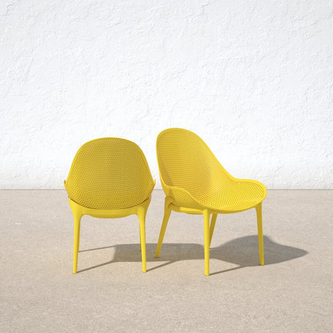 Farrah Outdoor Armless Lounge Chair (Set of 2)