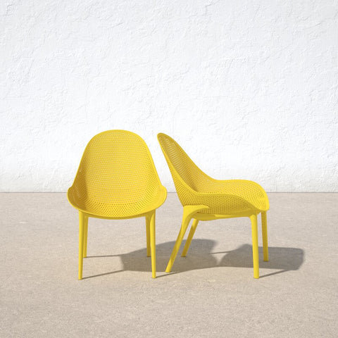 Farrah Outdoor Armless Lounge Chair (Set of 2)