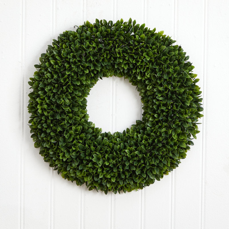 Faux Boxwood Plastic 24'' Wreath