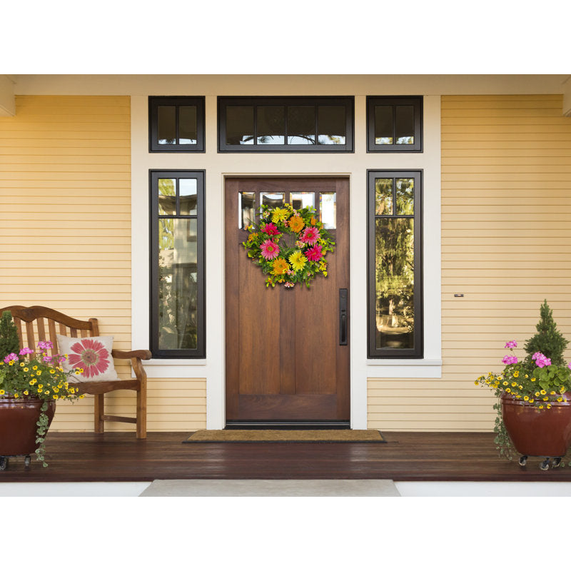 Faux Daisy Polyester 24'' Wreath