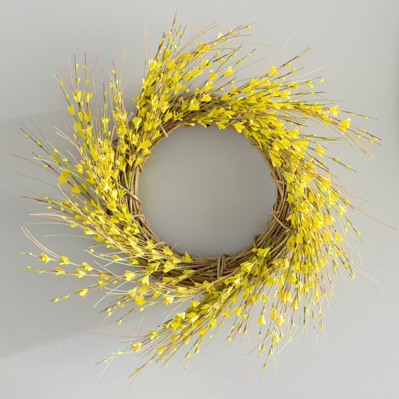 26" H x 26" W x 4" D Faux Forsythia Wreath