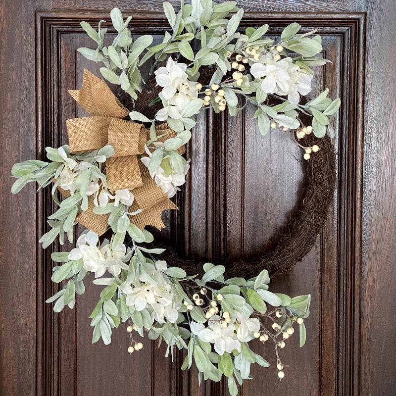 Faux Hydrangea 24'' Wreath